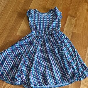 Dot Dot Smile Blue & Purple Geometric Fit-and-Flare Dress